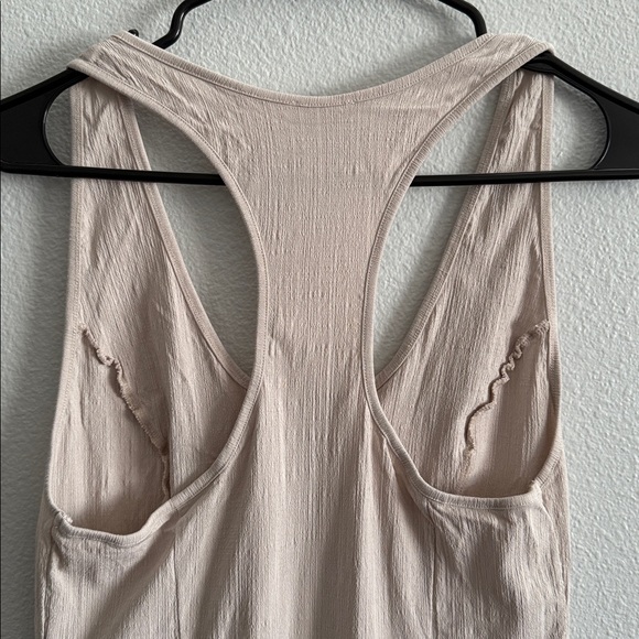 Free People Intimately Ribbed Racerback Mini Dress | Neutral Beige Size Large - Picture 6 of 9
